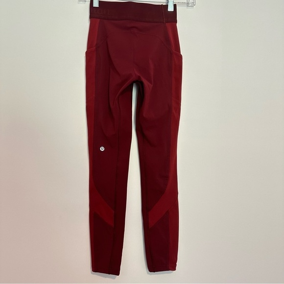 Lululemon box it out tight pocket leggings in deep rouge / oxblood - Picture 9 of 13